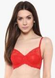 Amante Red Self Pattern Non Padded?? T Shirt Bra women