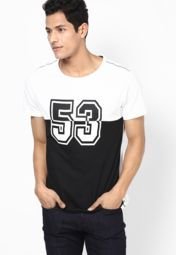 American Derby Polo Club Trendy Black Printed Round Neck T Shirt men