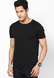 American Derby Polo Club Washed Out Black Round Neck T Shirt Men