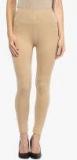 American-elm Beige Solid Leggings Women