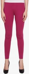 American-elm Magenta Solid Leggings women