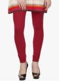 American-elm Maroon Solid Leggings Women