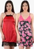 American-elm Pack Of 2 Multicoloured Colored Printed Babydoll Women