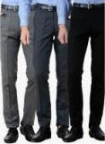 American-elm Pack Of 3 Multicoloured Slim Fit Formal Trousers Men