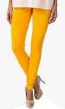 American-elm Yellow Solid Leggings Women