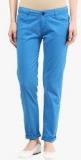 American Swan Blue Solid Chinos women