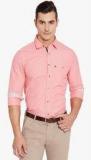 American Swan Pink Solid Slim Fit Casual Shirt men