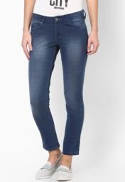 American Swan Solid Blue Jegging Women