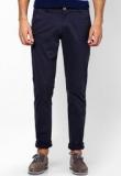 American Swan Solid Navy Blue Slim Fit Chinos Men