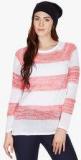 American Swan White Striped Pullover Women