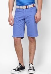 Amswan By American Swan Solid Blue Shorts Men