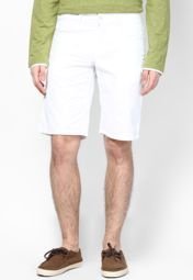 Amswan By American Swan Solid White Shorts Men