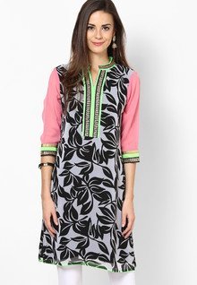 Anahi Black Cotton Kurta women