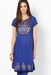 Anahi Blue Cotton Kurta women