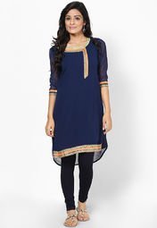 Anahi Cotton Navy Blue Kurta Women