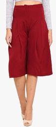 Anaphora Maroon Solid Shorts women