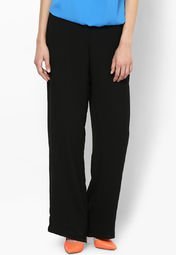 And Black Solid Trousers women