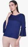 And Blue Solid Blouse Women