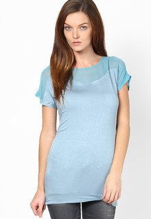 And Blue Solid Top women