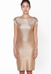 And Golden Solid Shift Dress Women