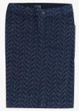 And Navy Blue Printed Pencil Skirt Women