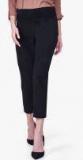 And Navy Blue Solid Slim Fit Coloured Pants Women