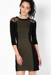 And Olive Solid Dress Women