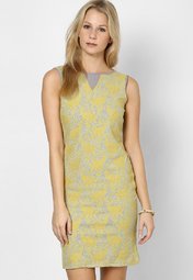 And Printed Lemon Colour Dress Women