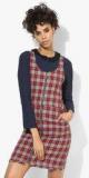 And Red Coloured Checked Skater Dress Women