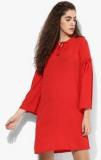 And Red Solid Shift Dress women