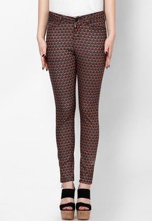 And Slim Fit Printed Trouser women