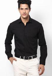 Andrew Hill Black Solid Formal Shirt Men