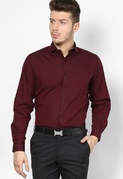 Andrew Hill Maroon Filafil Full Sleeve Formal Shirt Men