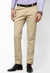 Andrew Hill Slim Fit Beige Formal Trouser Men