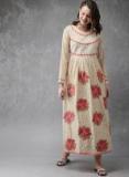 Anouk Beige Embroidered A Line Kurta women