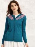 Anouk Blue Embroidered Cardign Women