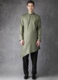 Anouk Green & Black Solid Straight Kurta Set Men