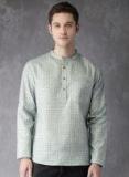 Anouk Green Printed Straight Kurta Men