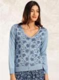 Anouk Light Blue Printed Cardigan Women