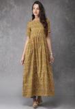 Anouk Mustard Yellow Printed Kurta women