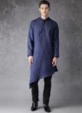 Anouk Navy Blue Solid Straight Kurta Men