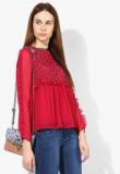 Antheaa Fuchsia Embellished Blouse Women