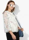 Antheaa Off White Printed Blouse Women