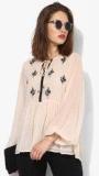 Antheaa Peach Embroidered Blouse Women