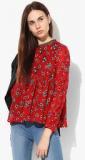 Antheaa Red Embroidered Blouse Women