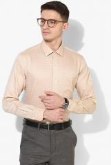 Arrow Beige Checked Slim Fit Formal Shirt men