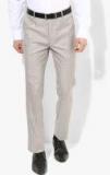 Arrow Beige Solid Tapered Fit Formal Trouser Men