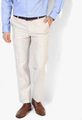 Arrow Beige Textured Slim Fit Formal Trouser men