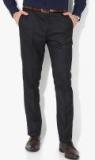 Arrow Black Self Design Regular Fit Formal Trouser men