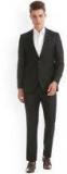 Arrow Black Solid Single Breasted Formal Suit Men